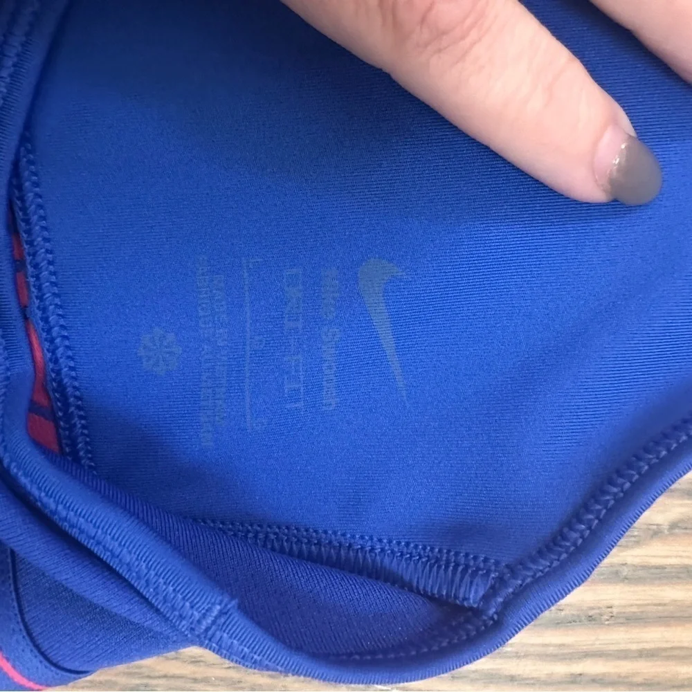 Nike Pro Dri-Fit Swoosh Blue and Pink Athletic Top